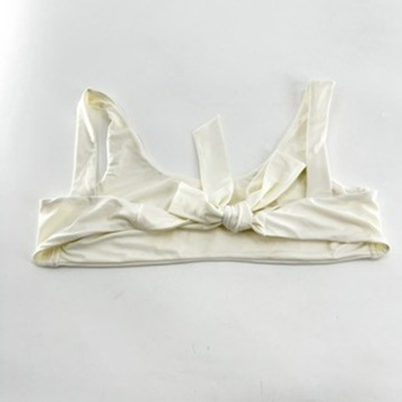 Devon Windsor  Cream Tie Front Bikini Top Size Medium - Picture 2 of 4